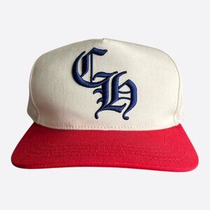 Chrome Hearts Beige Red & Blue CH Logo Hat